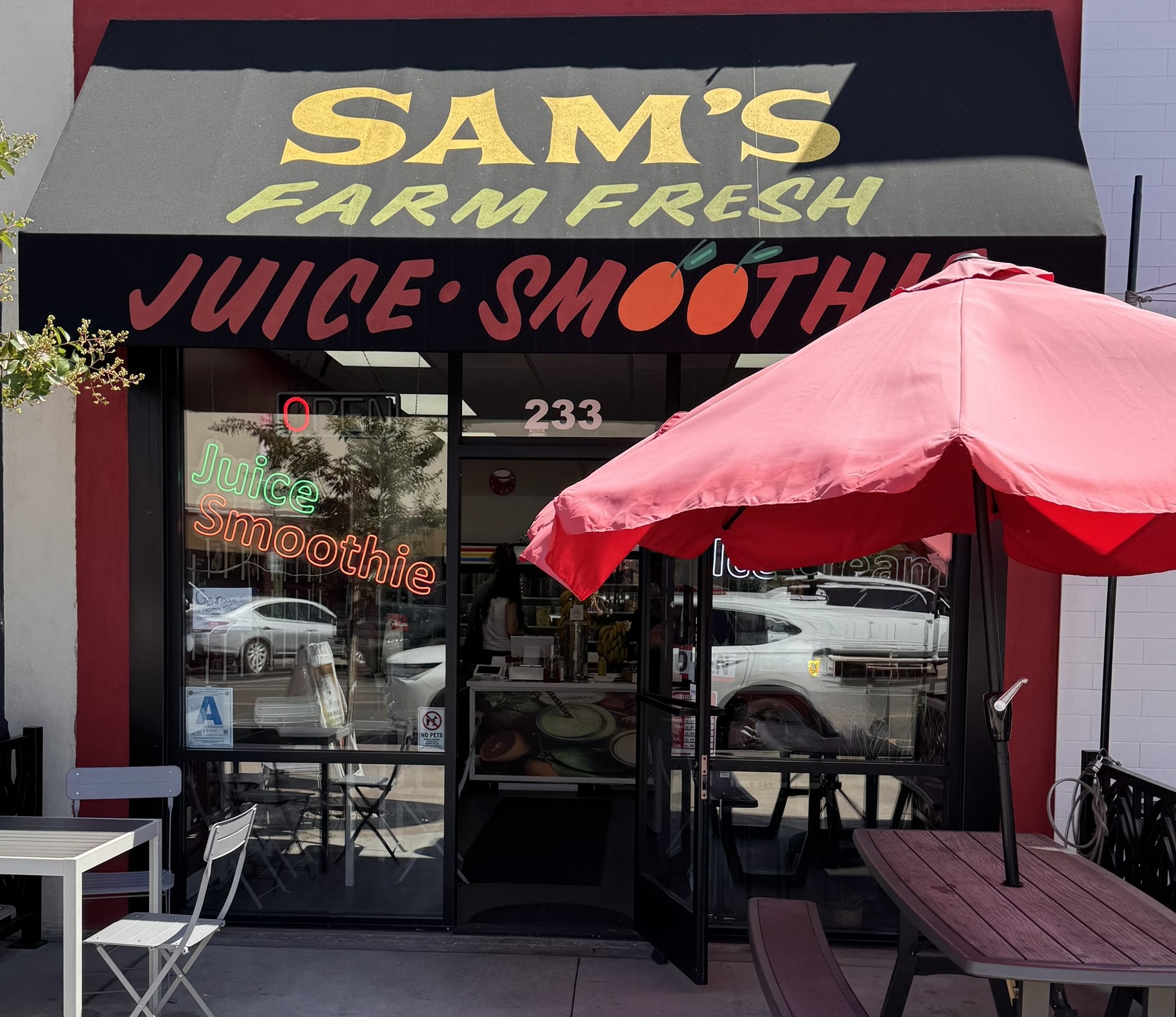 Inside Sam's Farm Fresh Juice